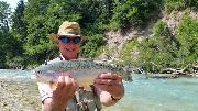 Richard, Chiristopher, Rainbow trout June Sava, Slovenia fly fishing